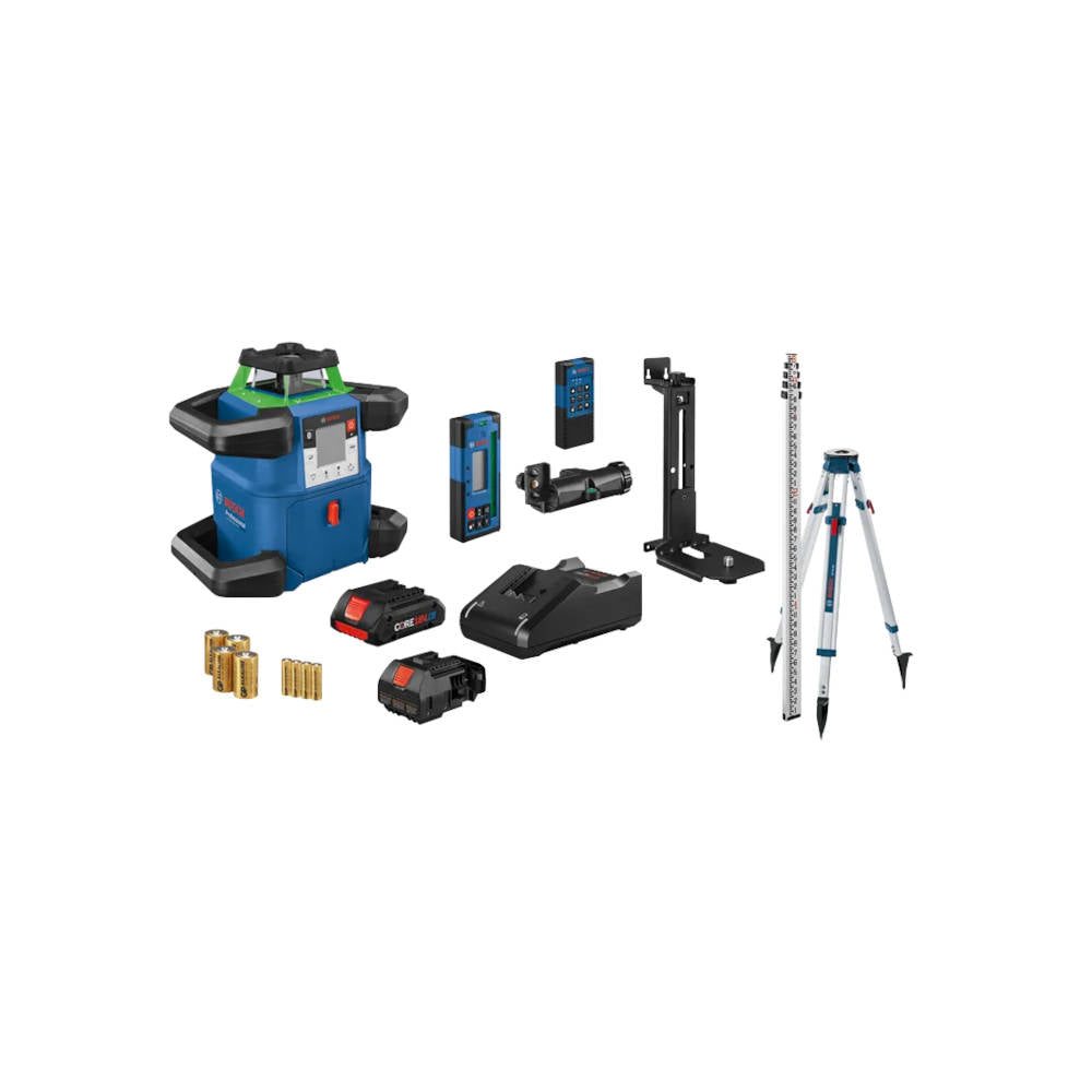 Bosch GRL4000-90CHVG Rotary Laser w/LR40G Receiver, Tripod & 13ft Grade Rod