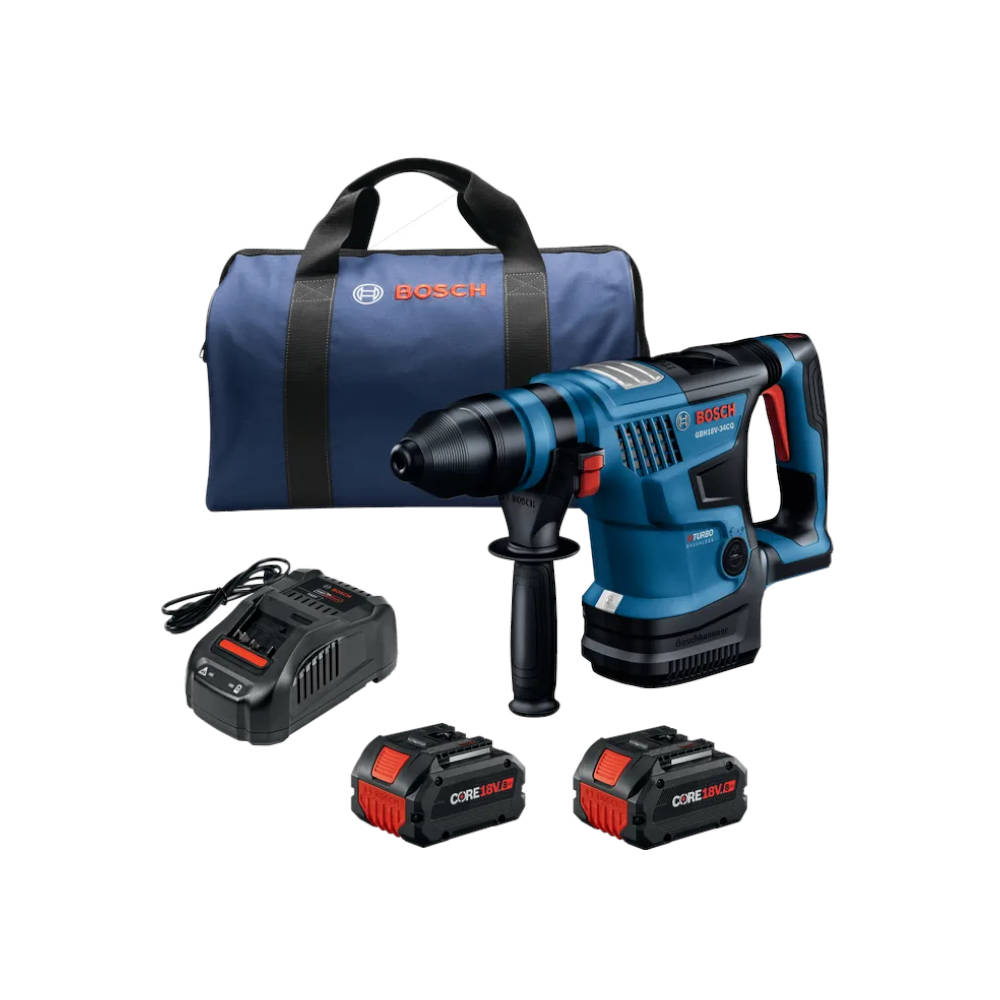 Bosch PROFACTOR™ 18V SDS-plus Bulldog 1-1/8 inch Rotary Hammer w/CORE18V Batteries | GBH18V-34CQB24