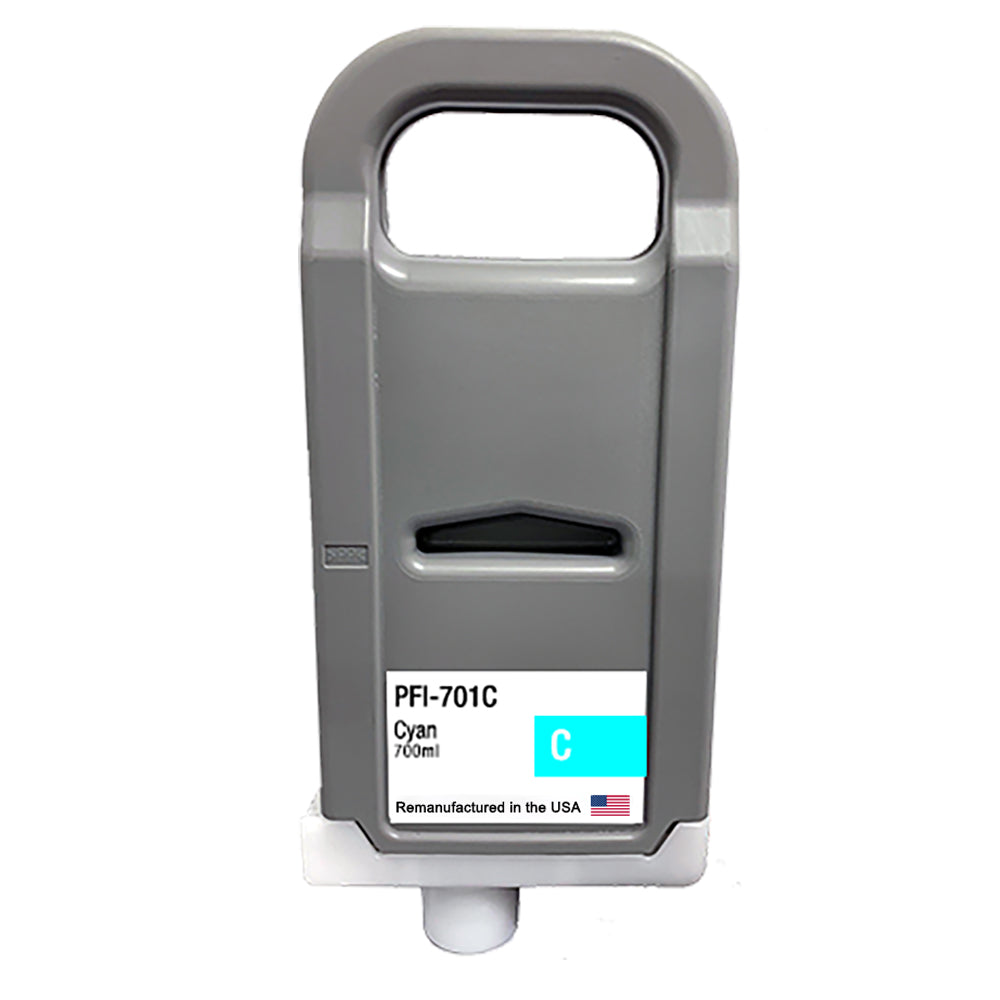 U.S. Remanufactured for Canon PFI-701C 700ml Cyan Ink Cartridge