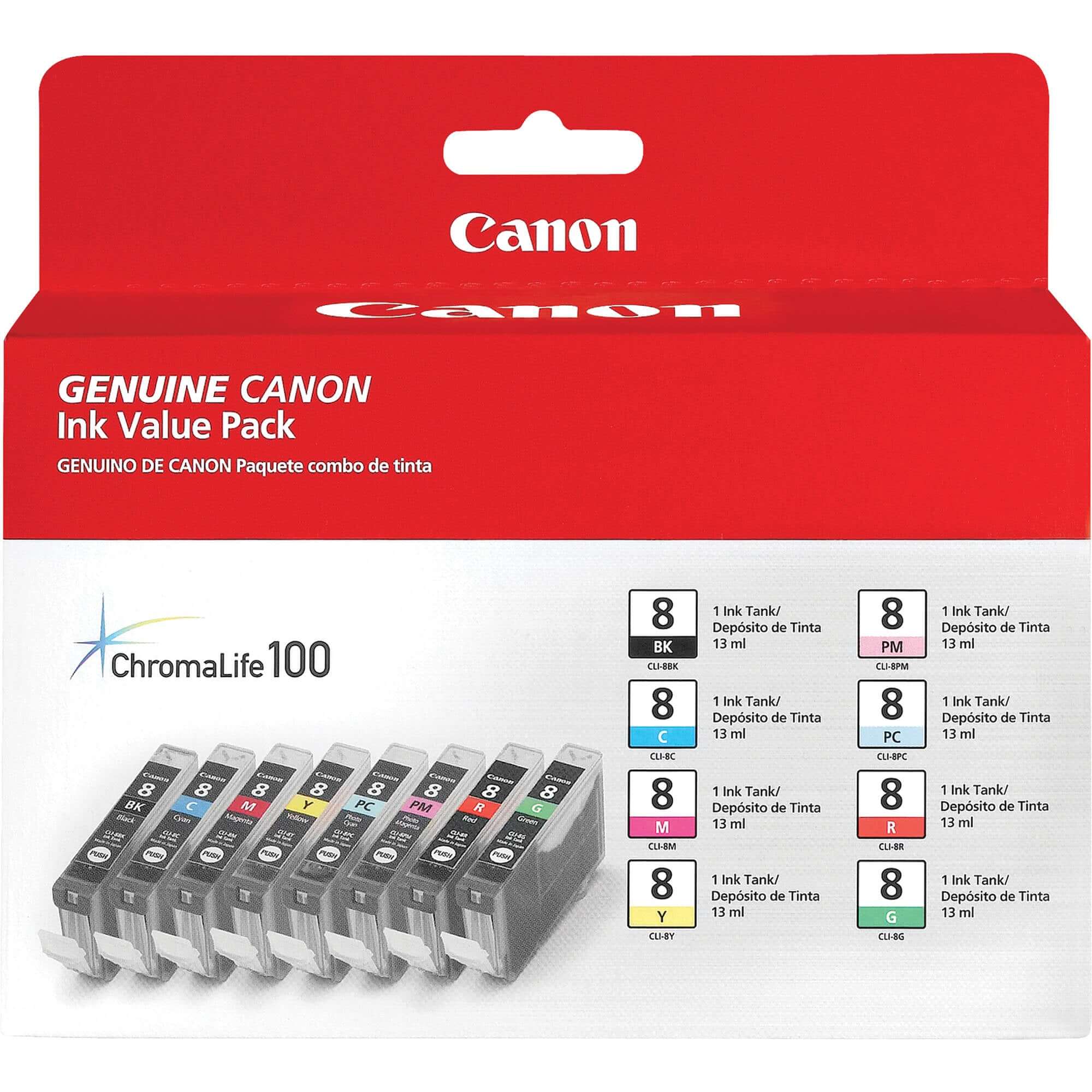 New, Pre-Owned - Canon CLI-8 Color Ink Multipack (0620B015) 8 Ink Tanks