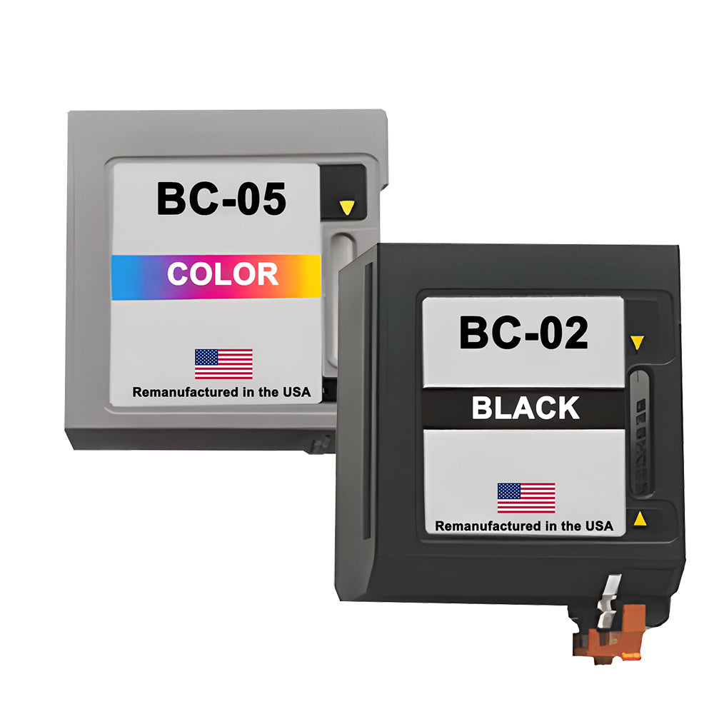 U.S. Remanufactured for Canon BC-02 Black / BC-05 Color Ink Cartridges Combo Pack