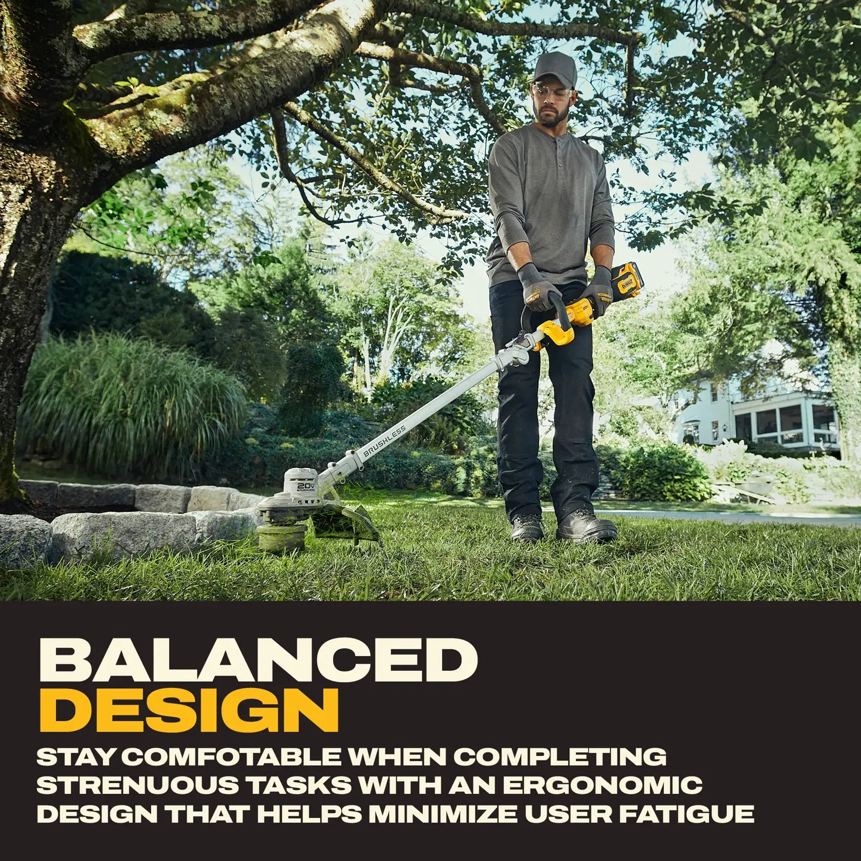 DEWALT® 20V MAX* Brushless Cordless Foldable String Trimmer Kit