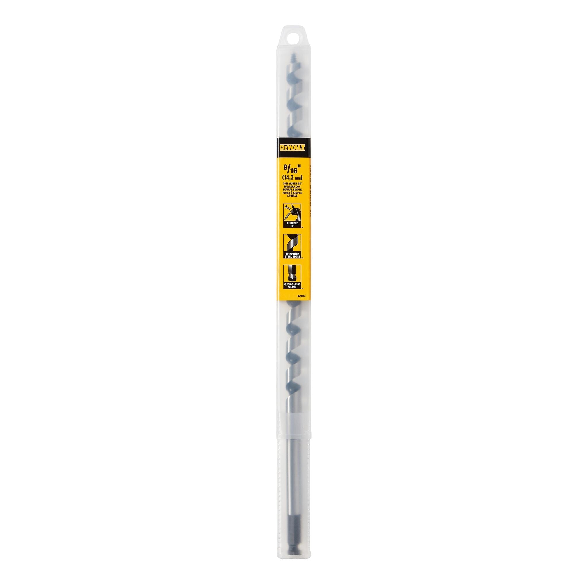 DeWalt DW1692 Drill Bit, Ship Auger, 1-1/2 Inch X 17 Inch