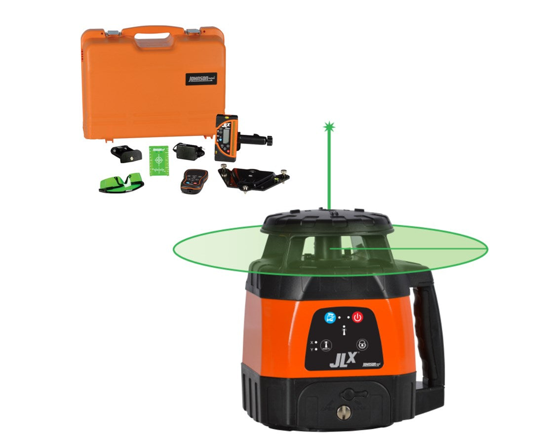 Johnson Levels Horizontal / Vertical Tracking Green Beam Rotary Laser Level Kit