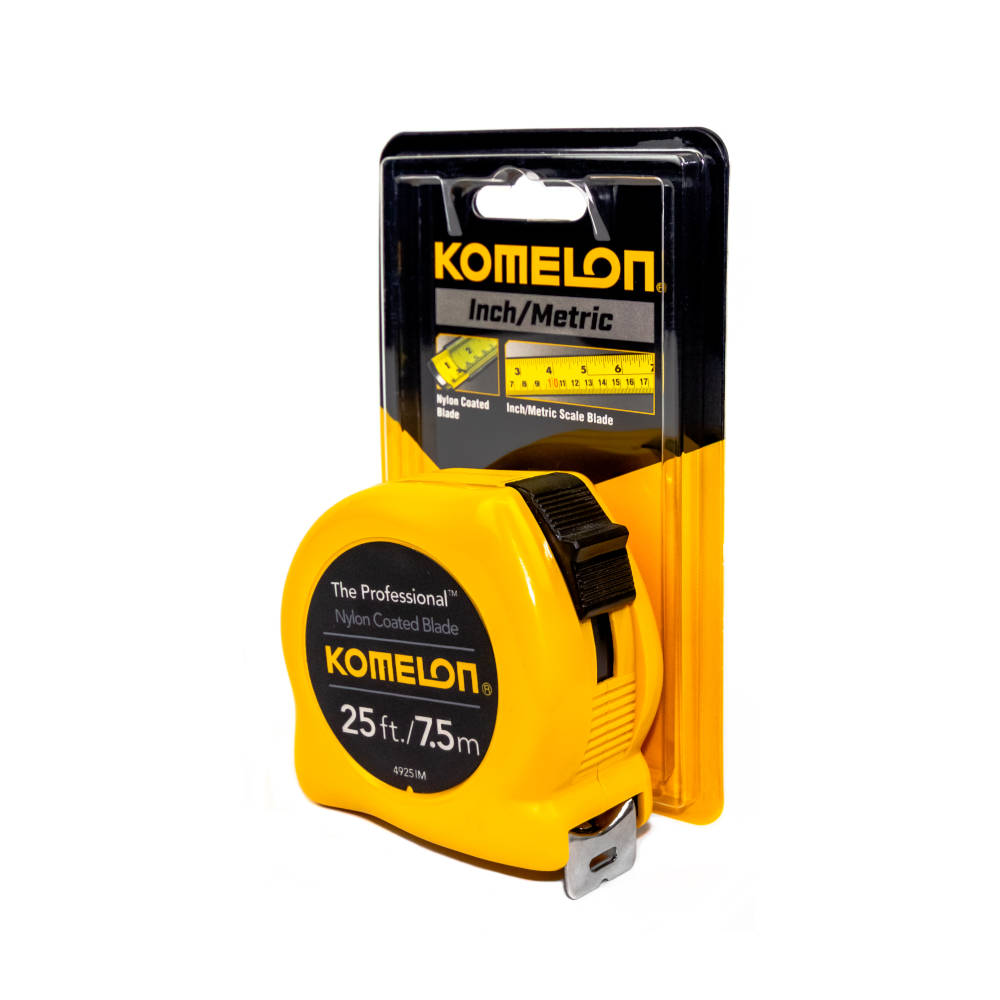 Komelon Professional Series Tape Measure w/Yellow Case (Inch/Metric)