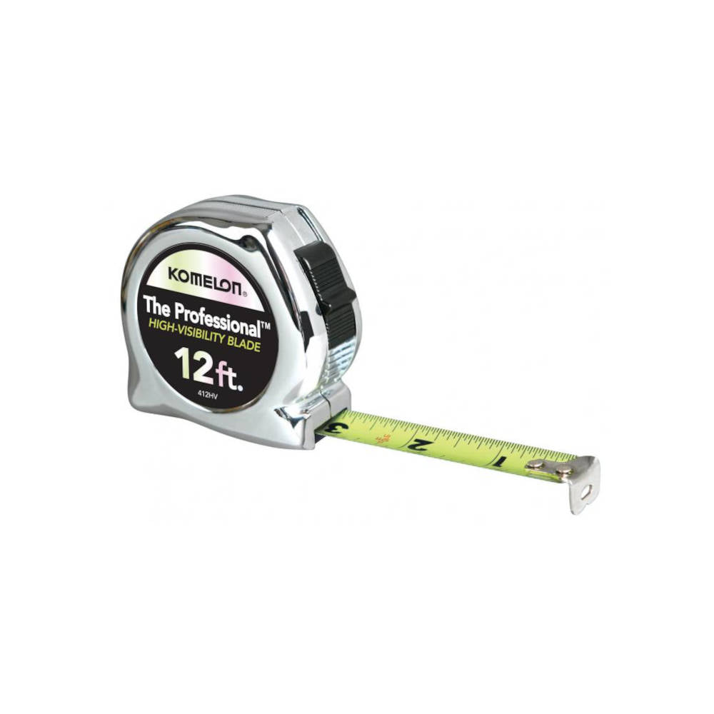 Komelon Chrome Professional Series with High Visibility Blade Tape Measure