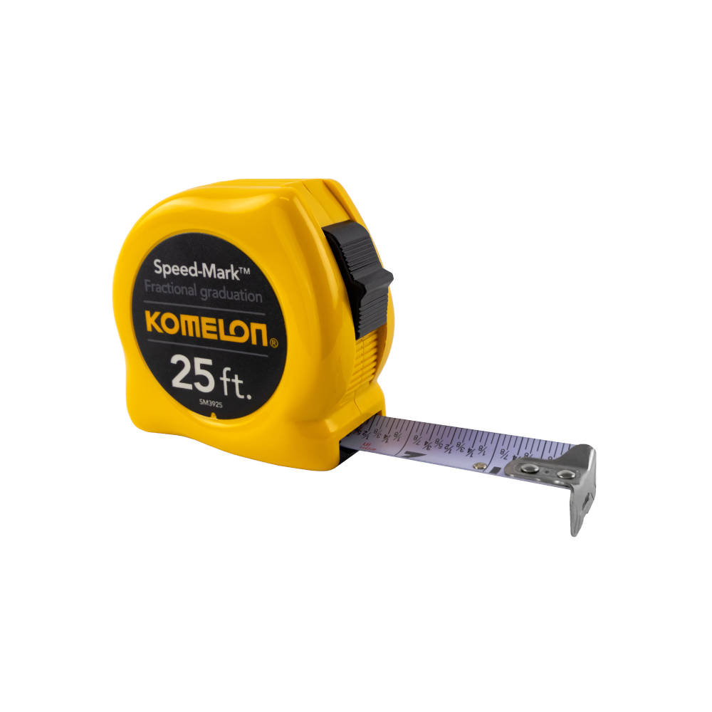 Komelon Speed Mark Series Tape Measure w/Yellow Case & Fractional Graduations
