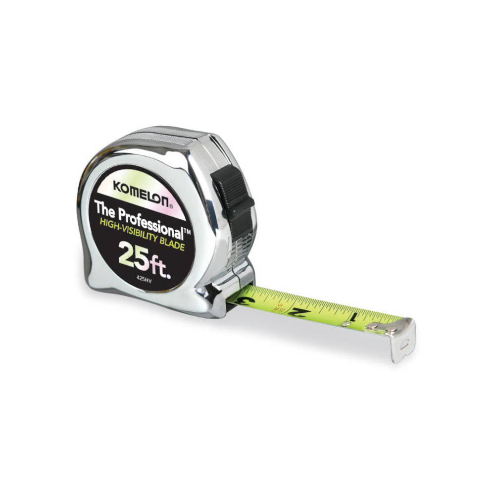 Komelon Chrome Professional Series with High Visibility Blade Tape Measure
