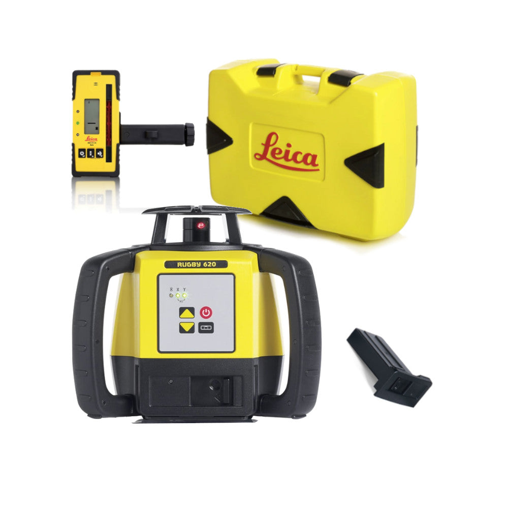 Leica Rugby 620 Rotary Laser Level w/Rod Eye 120 and Li-Ion Battery Pack | 6011151