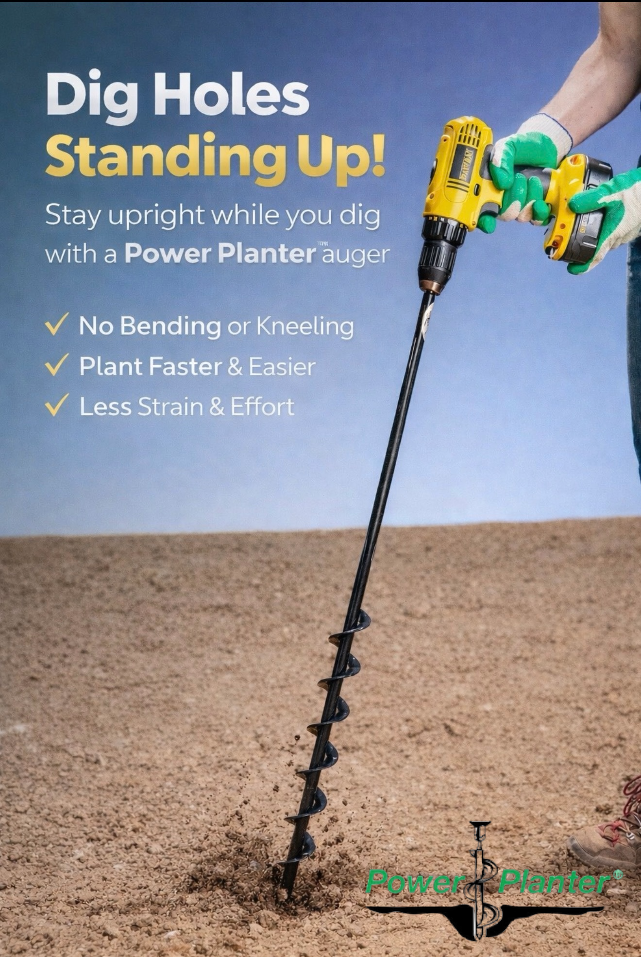 Tree Planting Auger Bit (2" x Standing Lengths)