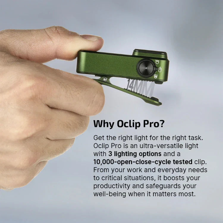 OLIGHT OCLIPPROODGC2M Oclip Pro Clip on Flashlight with Floodlight Spotlight and Red Light - OD Green
