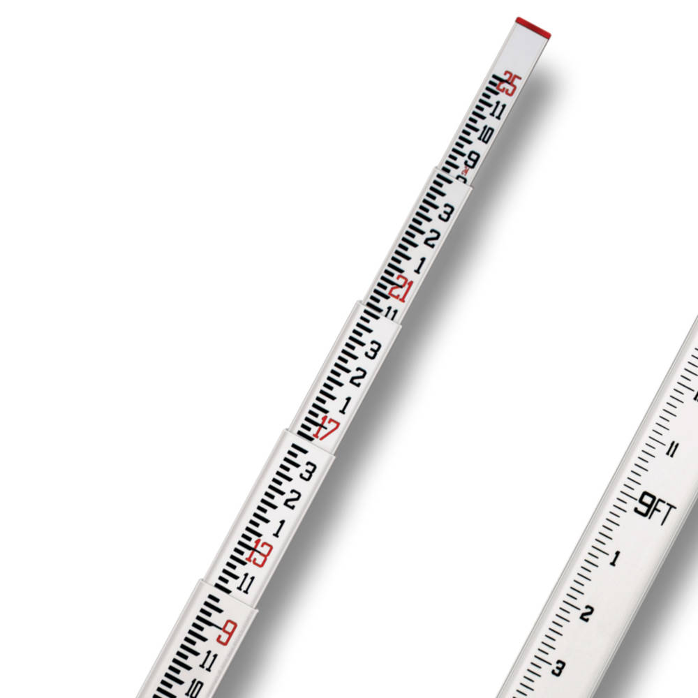 SitePro 25ft Fiberglass Construction Grade Leveling Rod (Inches) | 11-SCR25-C