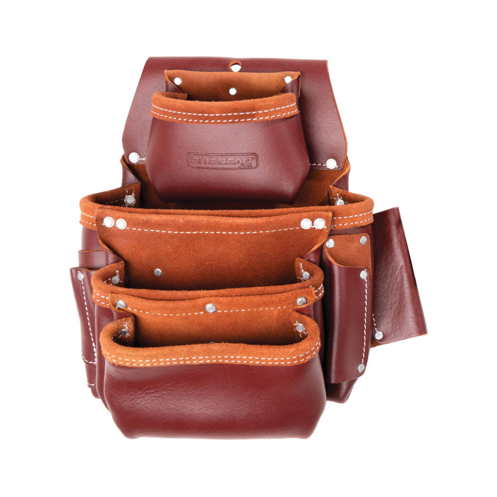 SitePro 4-Pouch Professional Leather Fastener Bag | 51-15062