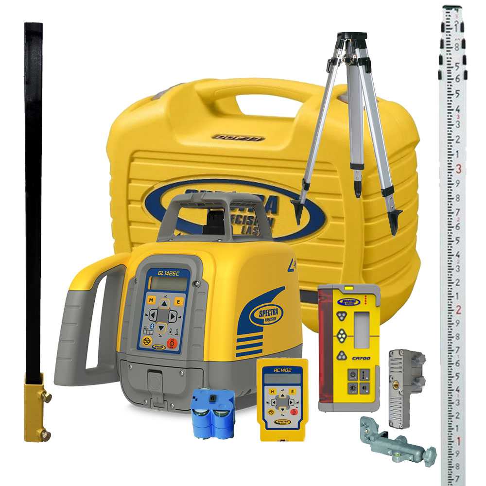 Spectra Skid Steer Premium Grade Control Package -  Spectra GL1425C-SS3 Grade Laser, CR700 Machine Control Receiver, and Tripod