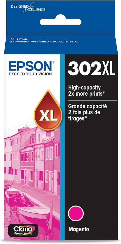 New, Pre-Owned - Epson 302XL Claria Premium High-Yield Magenta Ink Cartridge, T302XL320