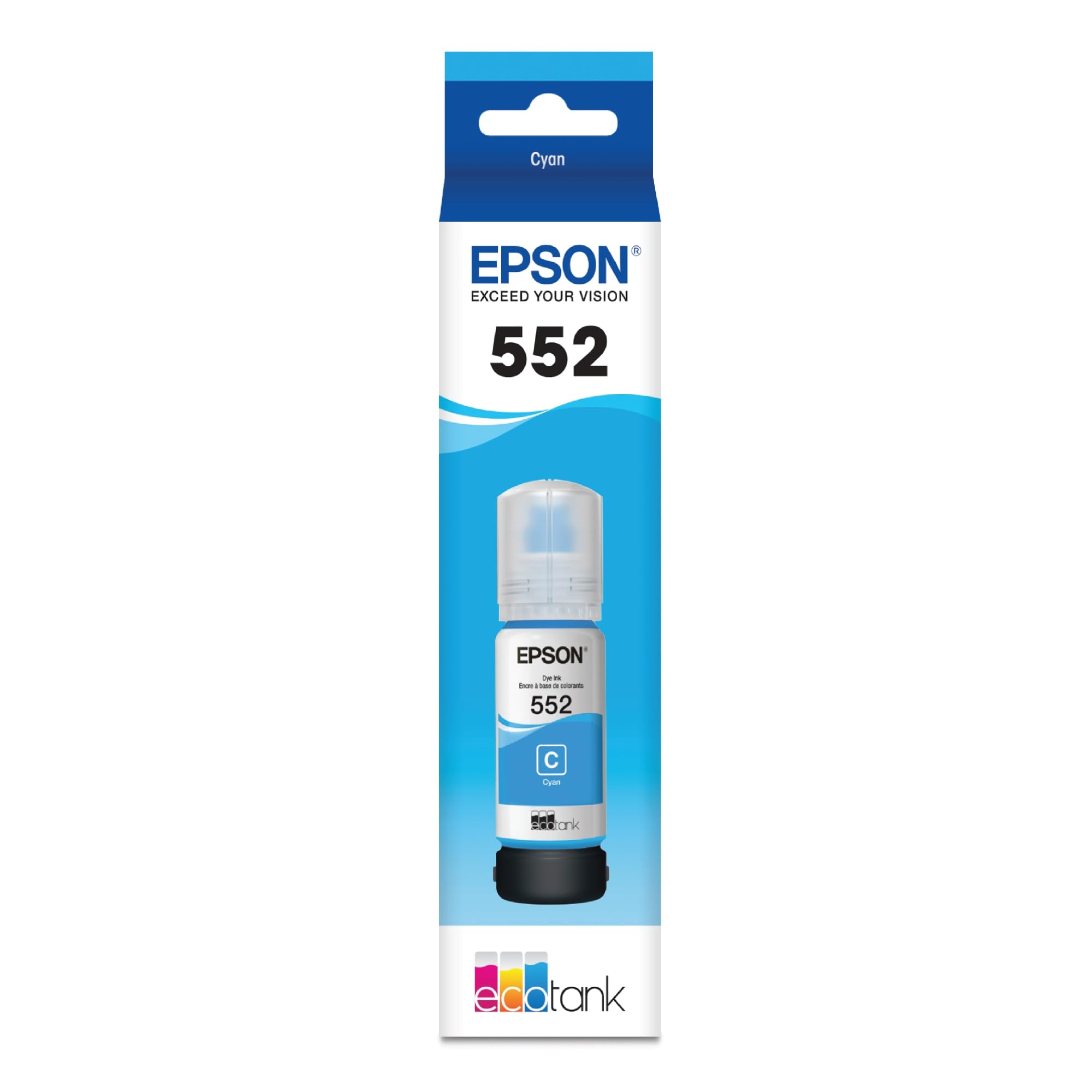New, Pre-Owned - Epson (552) Ultra High-Yield Cyan Ink Bottle, T552220-S
