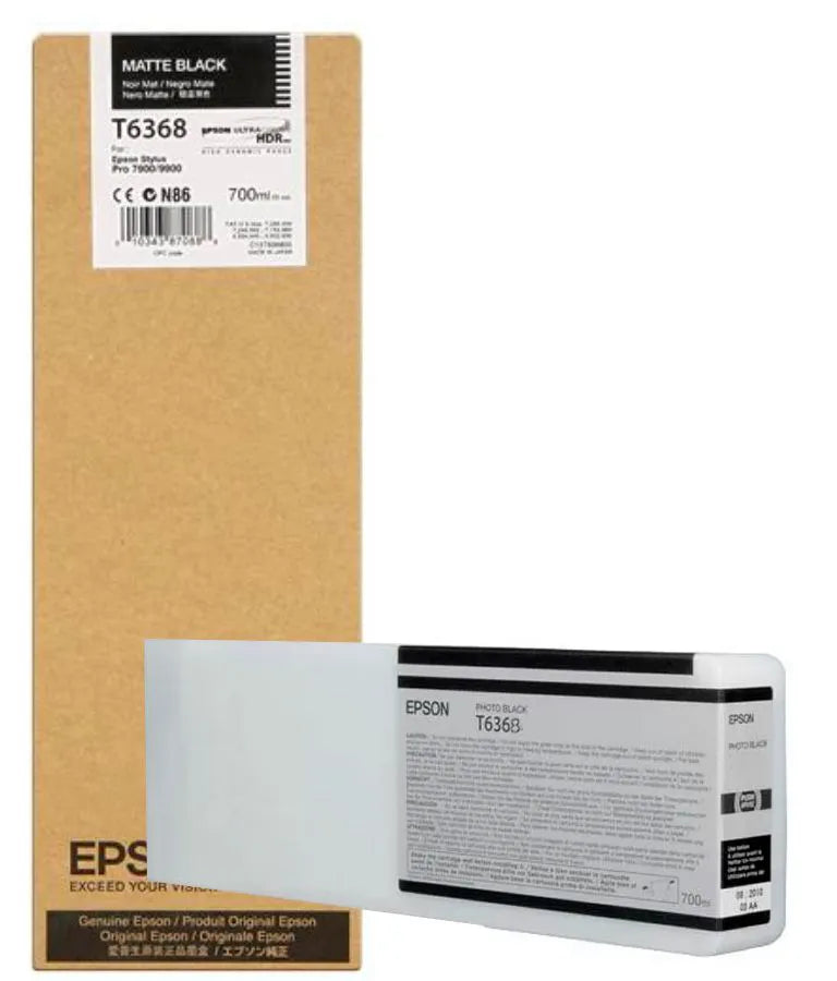 New, Pre-Owned - Epson T636 Standard-Yield Matte Black Ink Cartridge, T636800