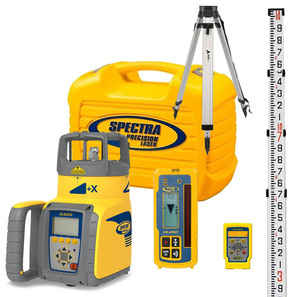 Spectra GL622N Dual Grade Laser w/HL760 Receiver, Tripod & Grade Rod