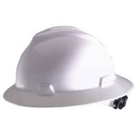 ERB 19221 Full Brim Hard Hat White With Ratchet Suspension