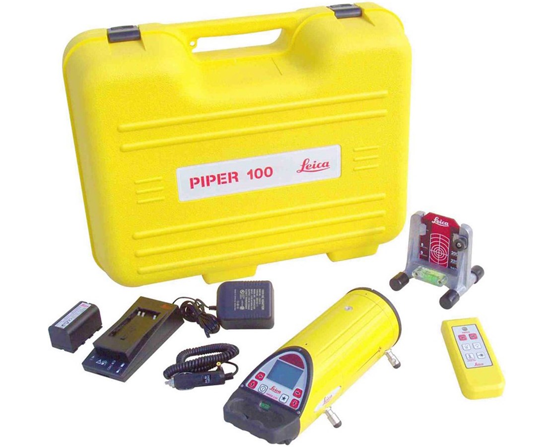 Leica 750974 Piper 100 Pipe Laser with IR Remote, Target, and Over-the-Top Assembly