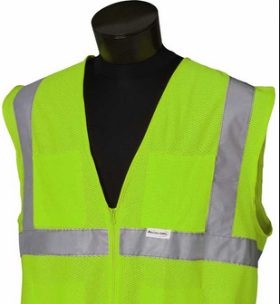 Jackson Safety 9121012 Vest - Lime w/Orange Reflective Strip - Large